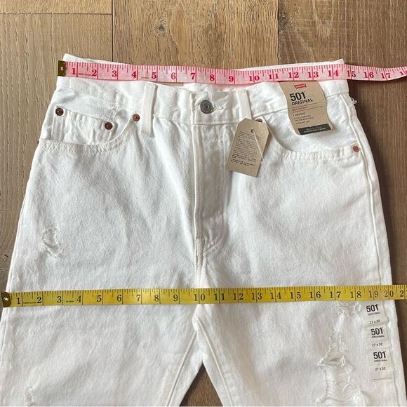Levi’s 501 Original High Rise Straight Leg Women's Denim Jean White (W27xL32) - Picture 8 of 15